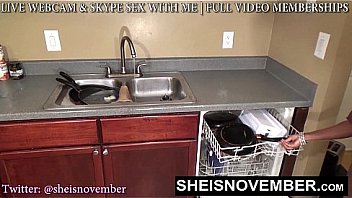 BlackBabe Sheisnovember Longblonde Hair Down To Her Ass Crack Cleaning Bareassed With Giant Hangers Bouncing And Puffynipples by Msnovember hd